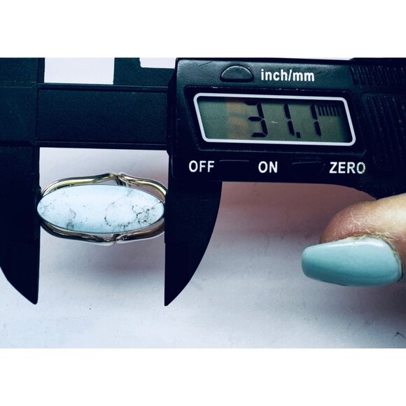 Sterling Silver 925 Turquoise Statement Ring Size 4.5 Vintage Estate Jewelry - Picture 8 of 11